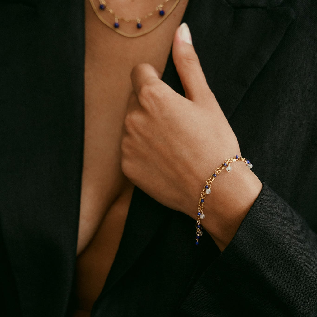 Bracelet Gold-Filled 14k Lapis-lazuli AMSELLEM