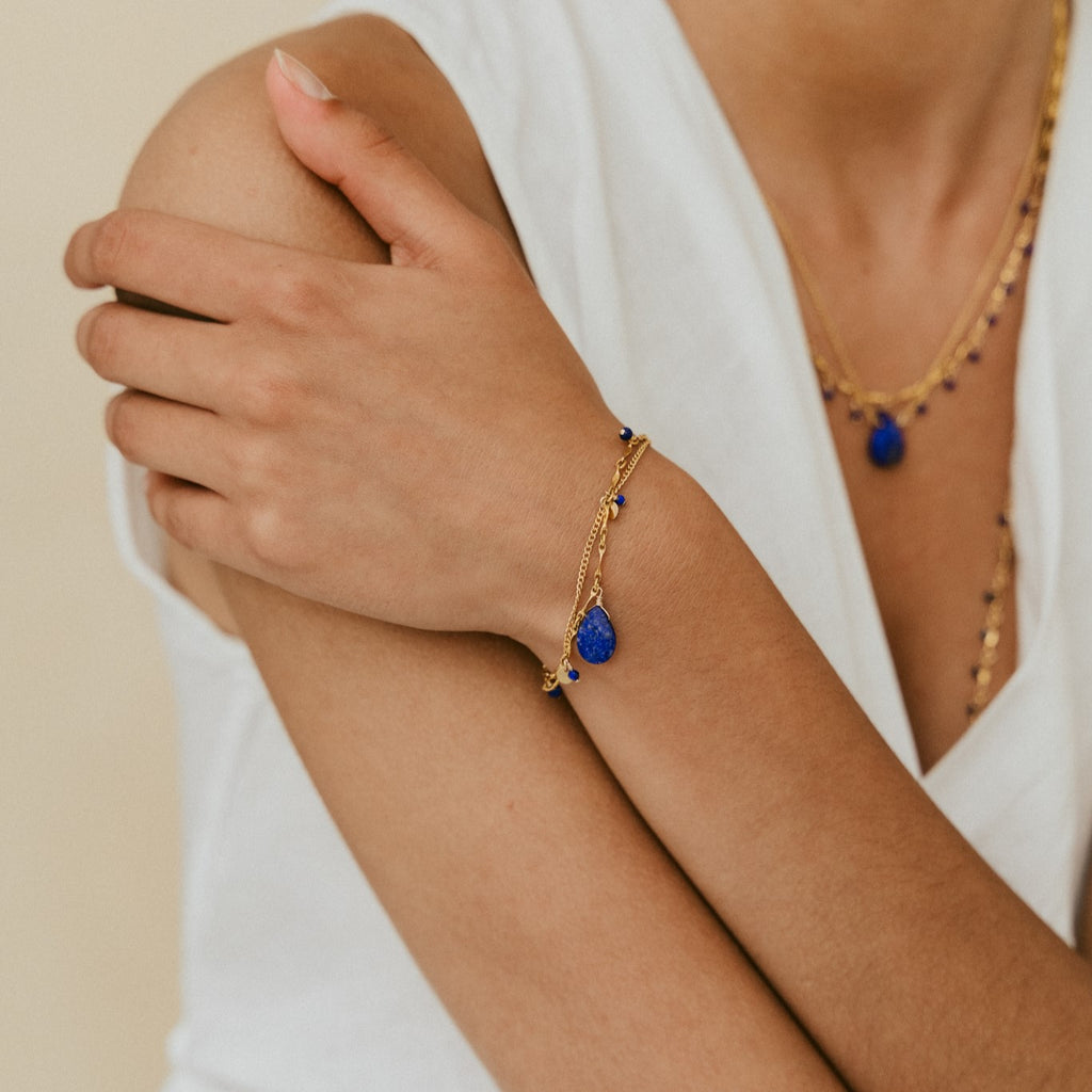 Bracelet Gold-Filled 14k Lapis-lazuli AMSELLEM