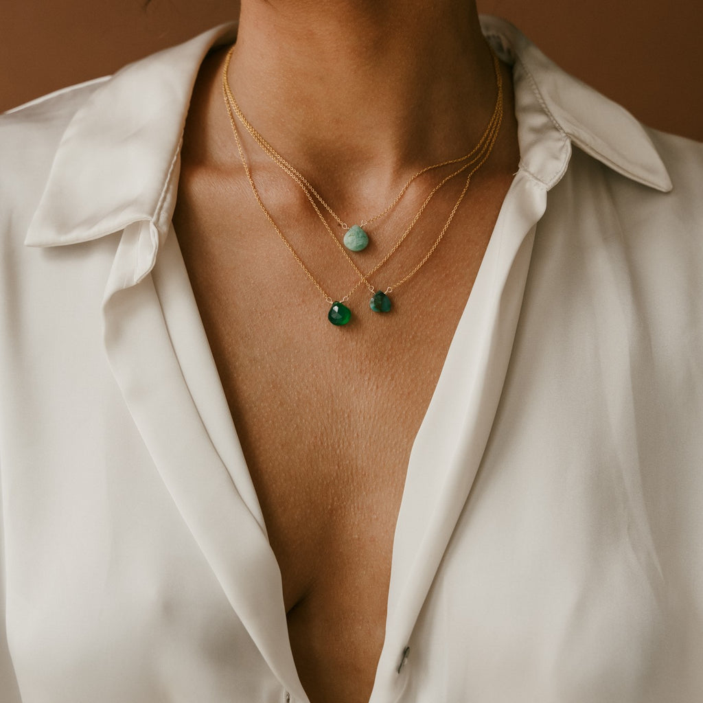 Collier Gold-Filled 14k Chrysocolle AMSELLEM